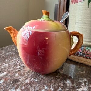 Vintage Lefton apple teapot sugar bowl